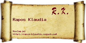 Rapos Klaudia névjegykártya