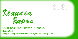 klaudia rapos business card